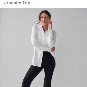 Athleta White Urbanite Button Down Top NWT - Size Small